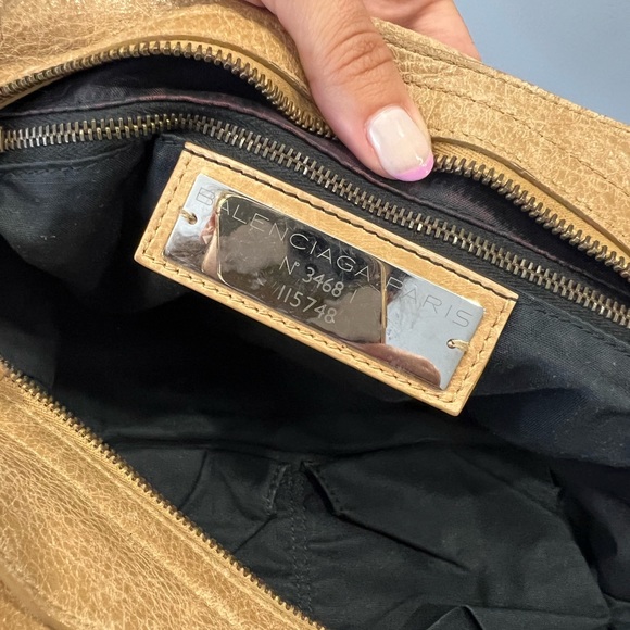 Balenciaga Motocross Giant 12 Part Time Bag Top Handle Light-Brown Beige Leather - Picture 10 of 13